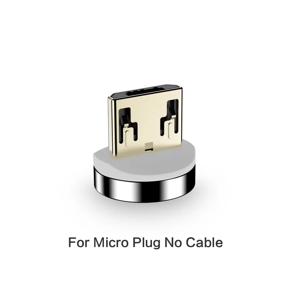For Micro Plug Магнитный Usb кабель для мобильного телефона 3A Магнитный кабель зарядное устройство Micro usb type C для IPhone X samsung S8 S9 huawei Быстрая зарядка 3,0 - Цвет: For Micro Plug