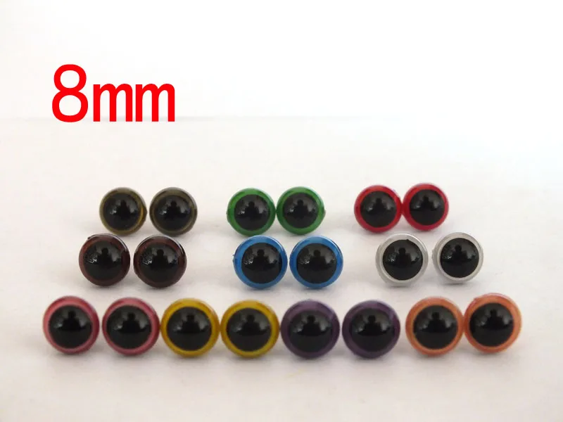 

free shipping!!!100pcs/lot 10color can choose 8mm round pupil crystal toy eyes
