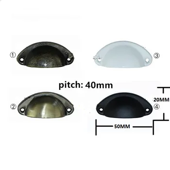 

50*20mm Mini Metal Handle Kitchen Drawer Cabinet Door Handle Furniture Knobs Cupboard Antique Hardware Shell Pull Handles,2Pcs