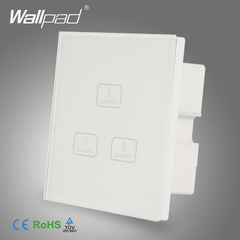 Коврик Wallpad Из заводского стекла Temepred Switches110-250v дюйма белый сенсорный светильник |