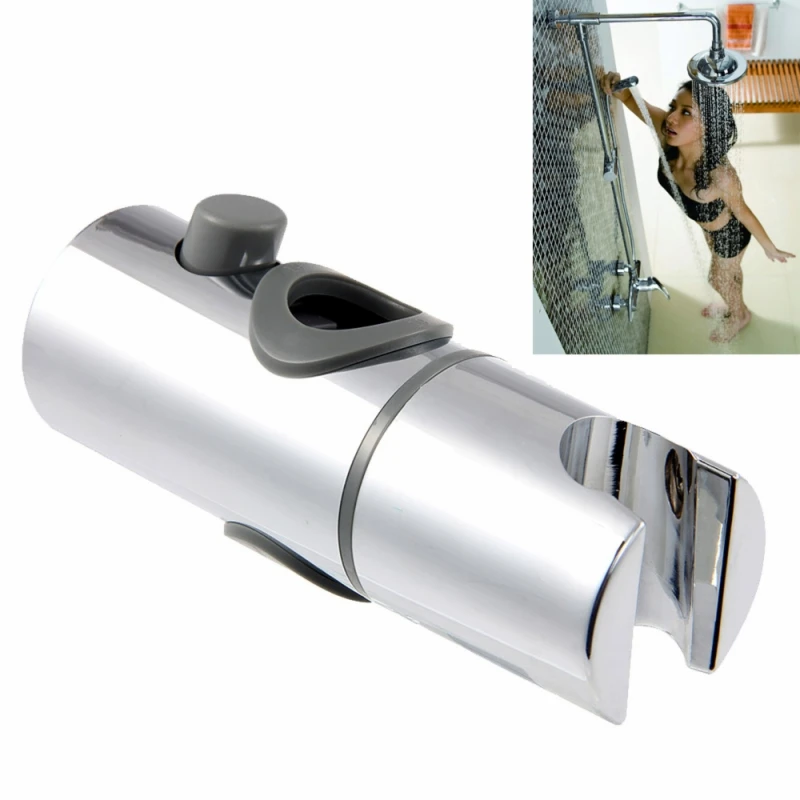 19mm Replacement Abs Chrome Shower Rail Head Slider Holder Adjustable