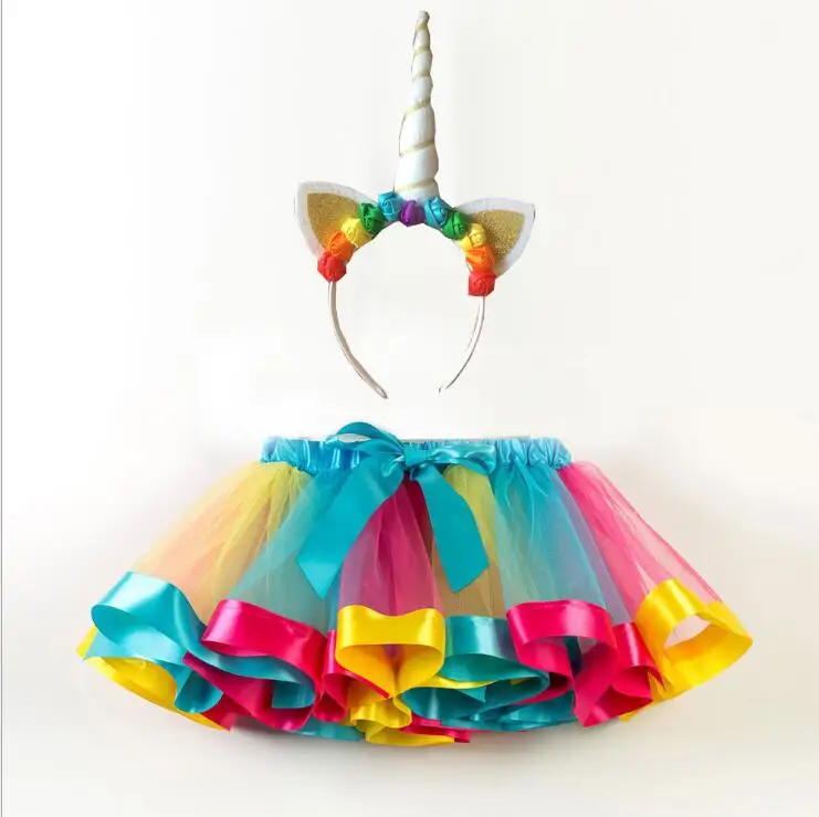 Г. Новая брендовая юбка для девочек с единорогом Vestidos/Детская Праздничная повседневная юбка-пачка с блестками детская осенне-Весенняя юбка Licorne - Цвет: Style 1