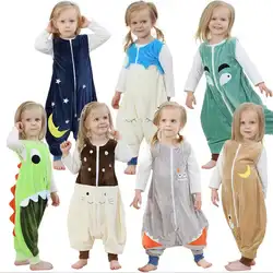 Новый животных детские комбинезоны для мальчиков и девочек пижамы с рисунками теплые осень-зима детей MI092202