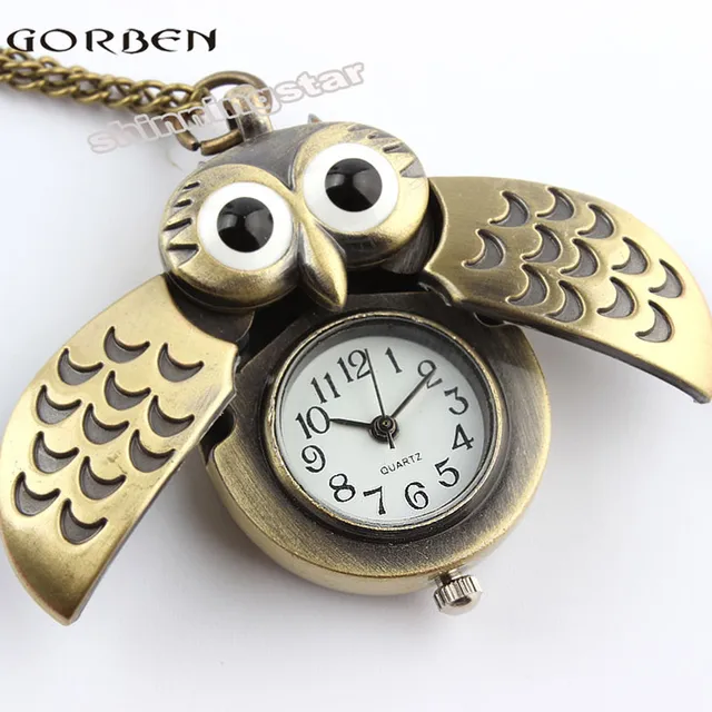 Unique antique fashion alloy vivid owl pocket watches pendent necklace P27 Unique antique fashion alloy vivid owl pocket watches pendent necklace P27