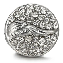 Серебряные полностью хрустальные Крылья Ангела кнопки белый камень горный хрусталь кнопки подходят 18 мм/20 мм DIY заклепки для браслетов ювелирные изделия