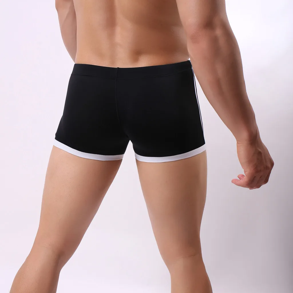 Купальные брюки для мужчин однотонное сексуальное нижнее белье мужские s нейлон Лето чистый цвет плоская угловая пляжная Спортивная