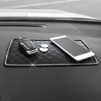 

Car Ornament Diamond Anti-Slip Pad Sticky Non-slip Mat Dashboard Decoration Holder For Sunglass Cell Phone Large Size27x15CM