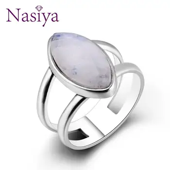 

Nasiya Vintage Style Ring With Horse Eye Shape Moonstone For Men Women 925 Silver Jewelry Party Wedding Daily Life Birthday Gift