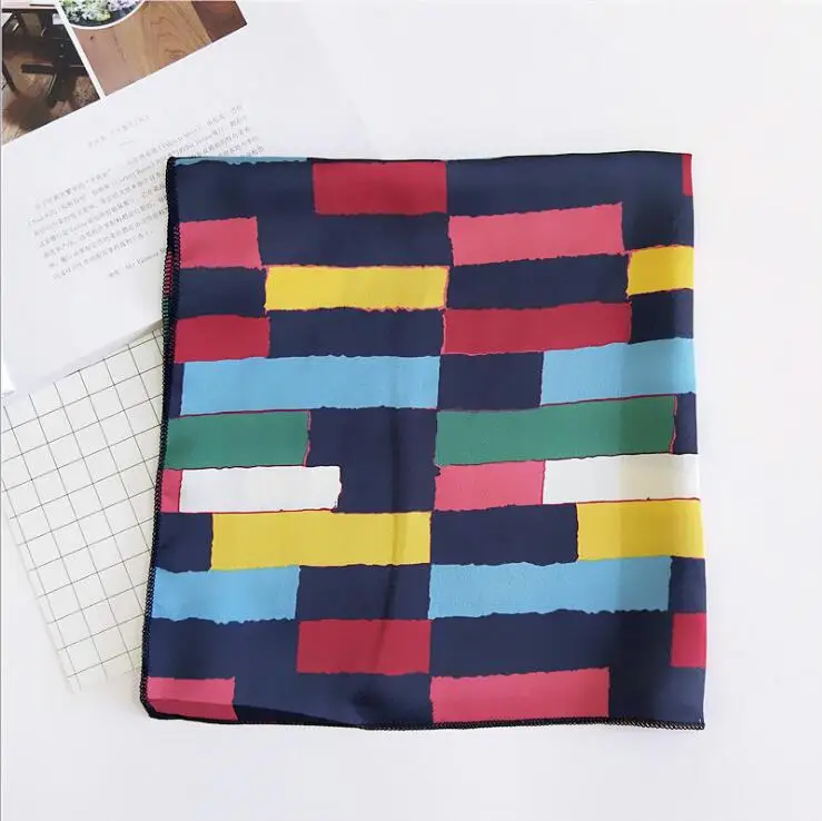 50X50CM полосатый Модный женский квадратный шарф универсальные обертывания