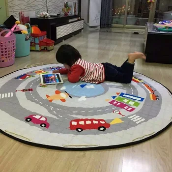 

Nordic Eroupean Ins Hot Cotton Small Car Mats Containing Trojan Toys Children Play Climbing Pad for Kids 1.5m Diameter
