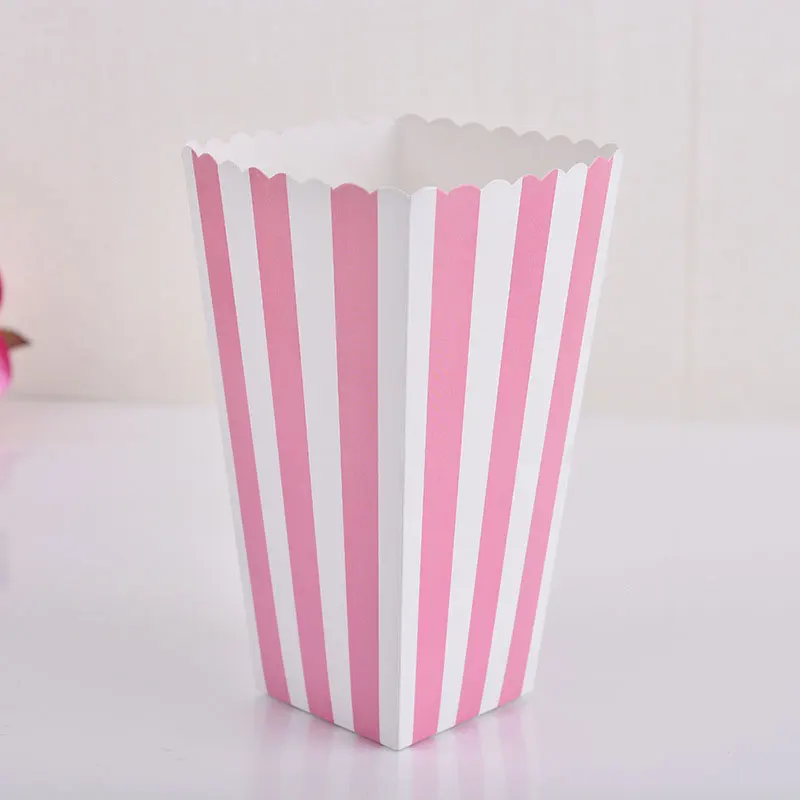 

12pcs Popcorn Striped Paper Boxes Container Treat Box Favour Bags Movie Birthday