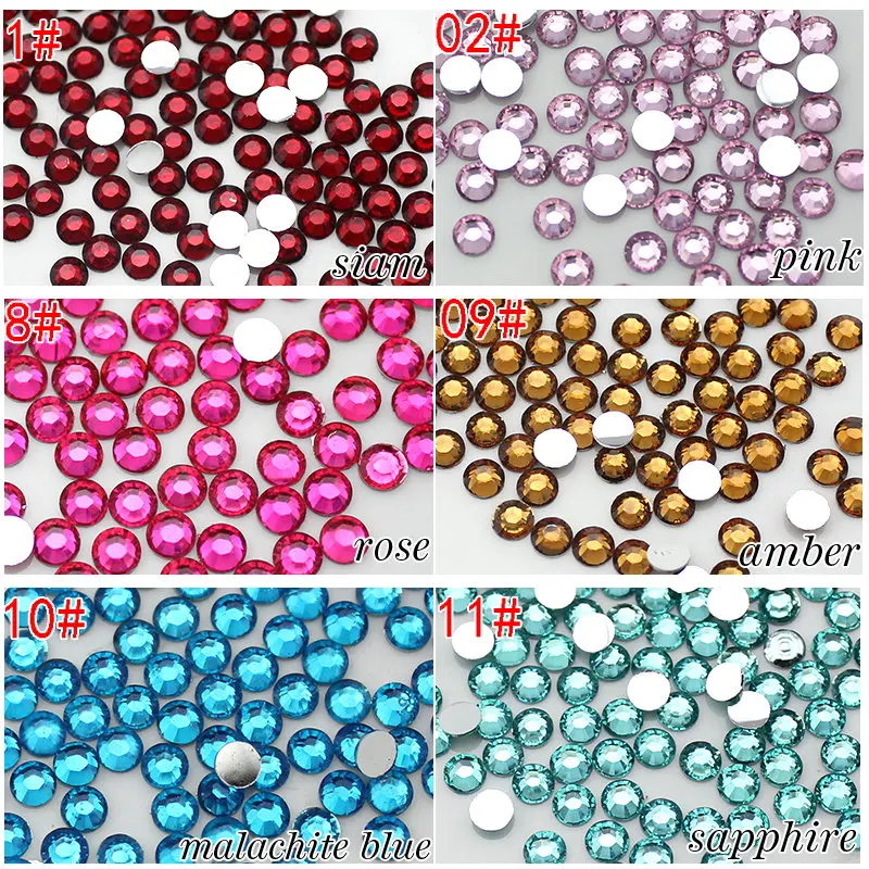 

Wholesale 2mm 10000pcs/pack Colorful Resin Rhinestones Flat back Rhinestones Nail Art Garment accessories