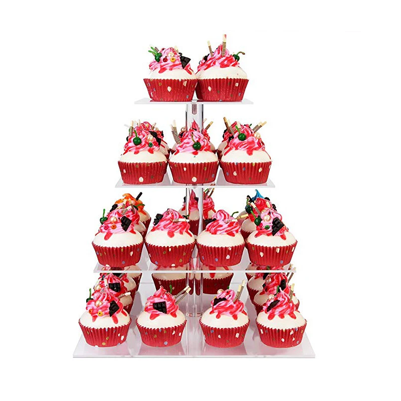 

4 Layer Transparent Acrylic Cupcake Stand Party Cake Stand Cup Cake Stand Dessert Snack Rack