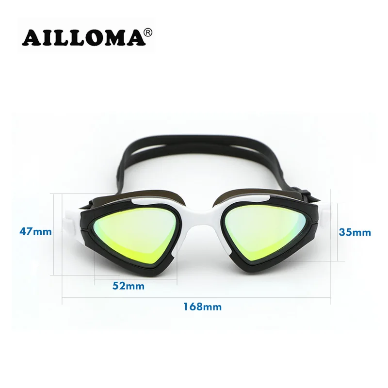 AILLOMA UV400 очки для плавания с широким видением очки устойчивые к царапинам PC объектив регулируемое оборудование для плавания очки маска