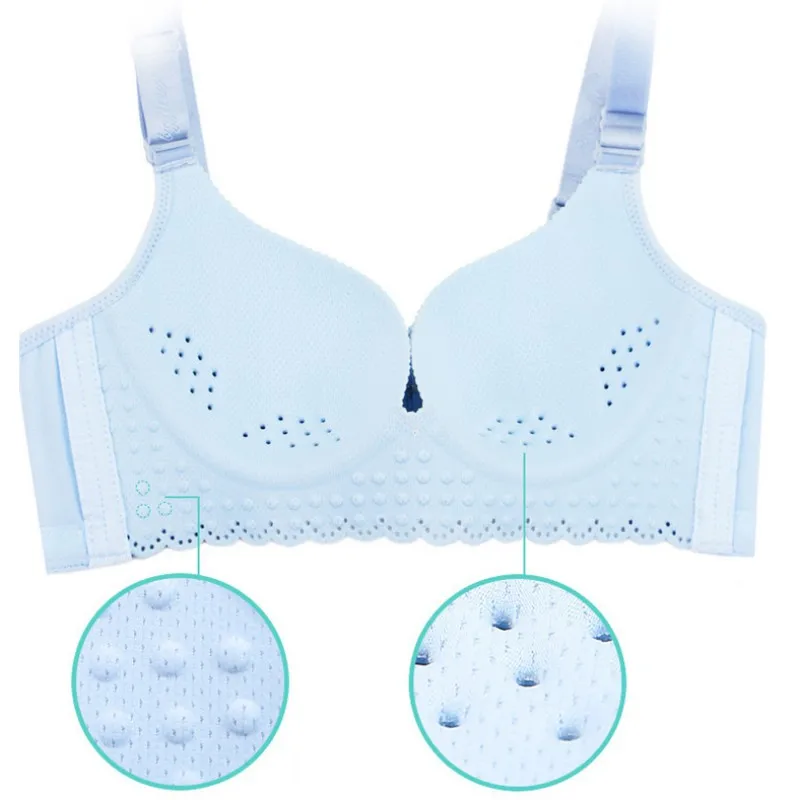 Women Push Up Seamless Bra Four Hook-and-Eye Comfortable Bra Sexy Solid Wire Free Lingerie