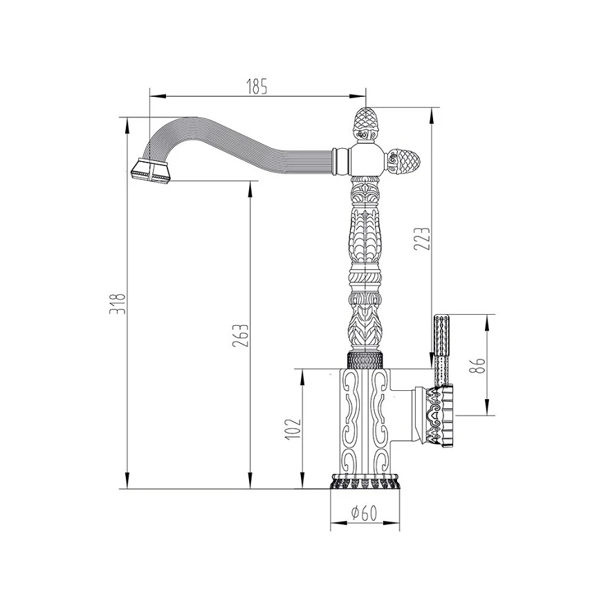 Смеситель для кухни ZorG Sanitary A 117K-BR (Керамический картридж, комплект крепежа, гибкая подводка)