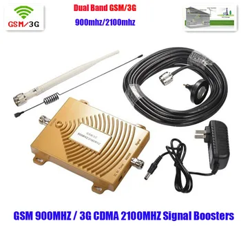 

New 2018 GSM 3G Repeater ,LED Dual Band Booster 65dbi Mobile Signal 3G WCDMA GSM Booster 900 /2100 Amplifier Free drop shippin