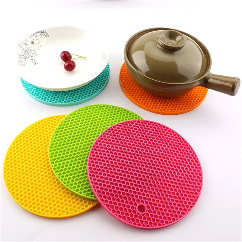 

Round Heat Resistant Silicone Mat Multipurpose Silicone Pot Holders Non-slip Pot Holder Table Placemat Kitchen Tool Accessories