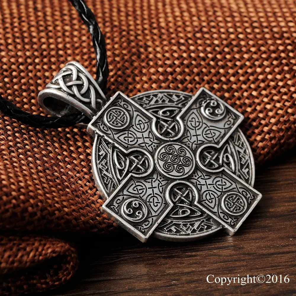 

10pcs Amulet Pendant Necklace Armenian cross Pendant Sunwheel Solar Cross Celtics Armenian Druid Necklace Pendant