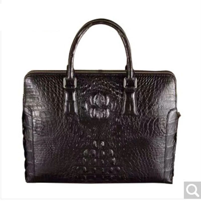 

luolaini Crocodile leather men's handbag casual men's single shoulder bag tilted across leather crocodile computer men bag