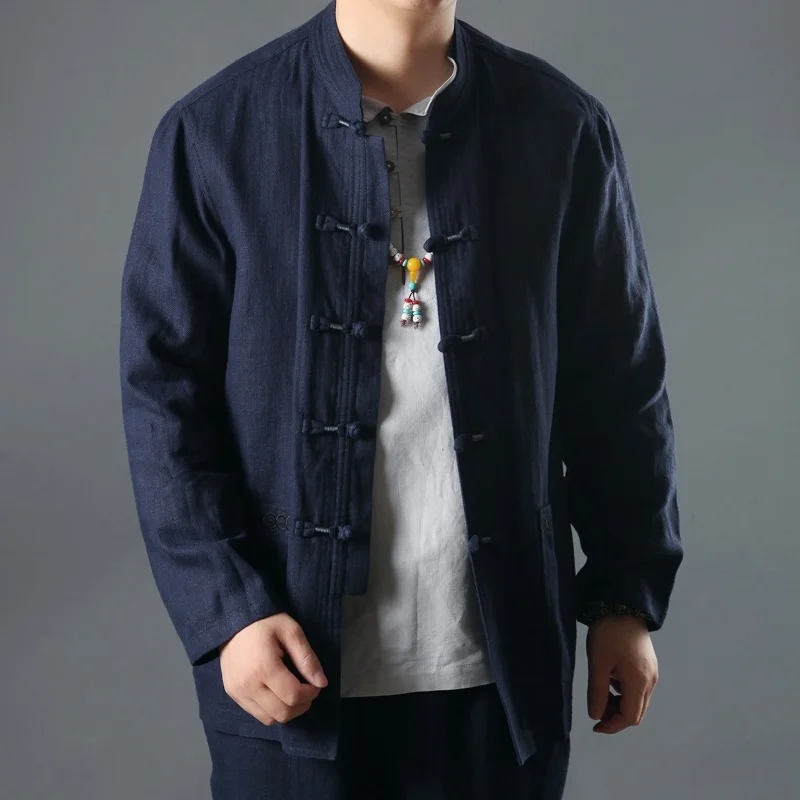 Traditional chinese clothing for men outerwear male jacket mandarin collar suit tangzhuang men clothes TA165