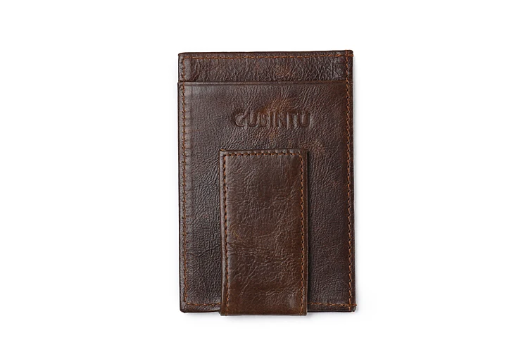 GUBINTU винтажный кожаный зажим для денег из натуральной кожи брендовый кошелек дизайн высокое качество мужской кошелек с магнитный зажим для денег
