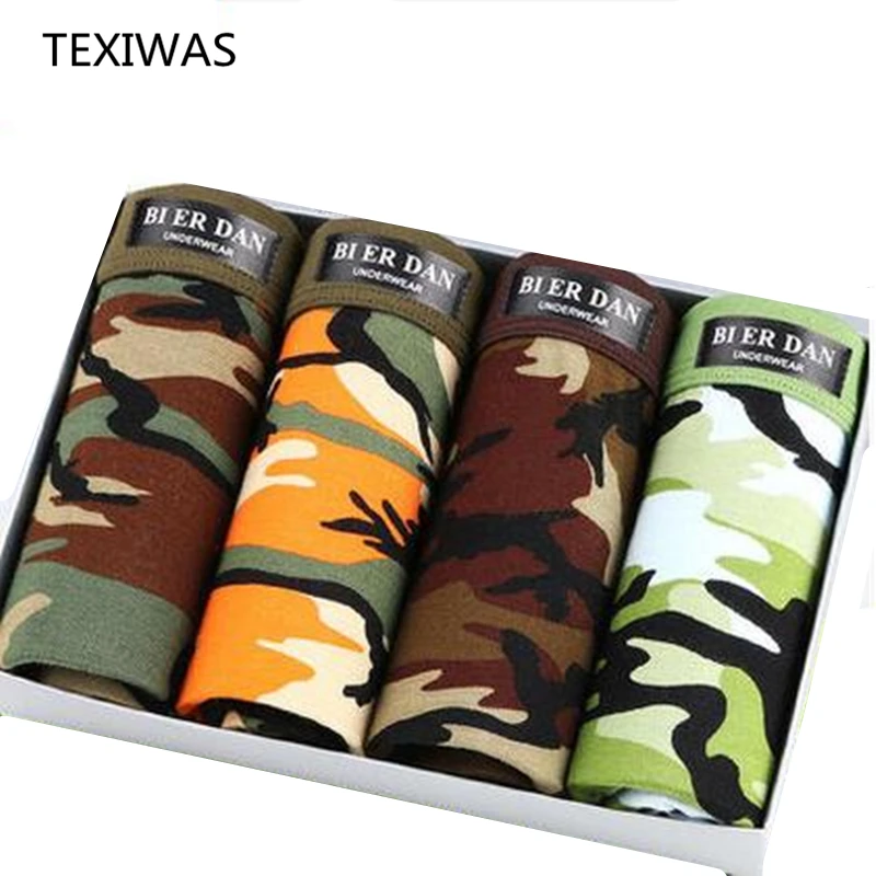 

4 pcs/lot set male panties trunk sexy Camouflage cartoon boys belts