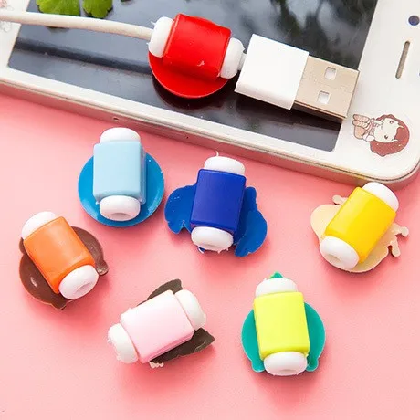 Новый Cute10pcs/lot Мультфильм USB кабель наушников протектор наушники линии заставка для samsung htc зарядки линии Защита кабеля данных