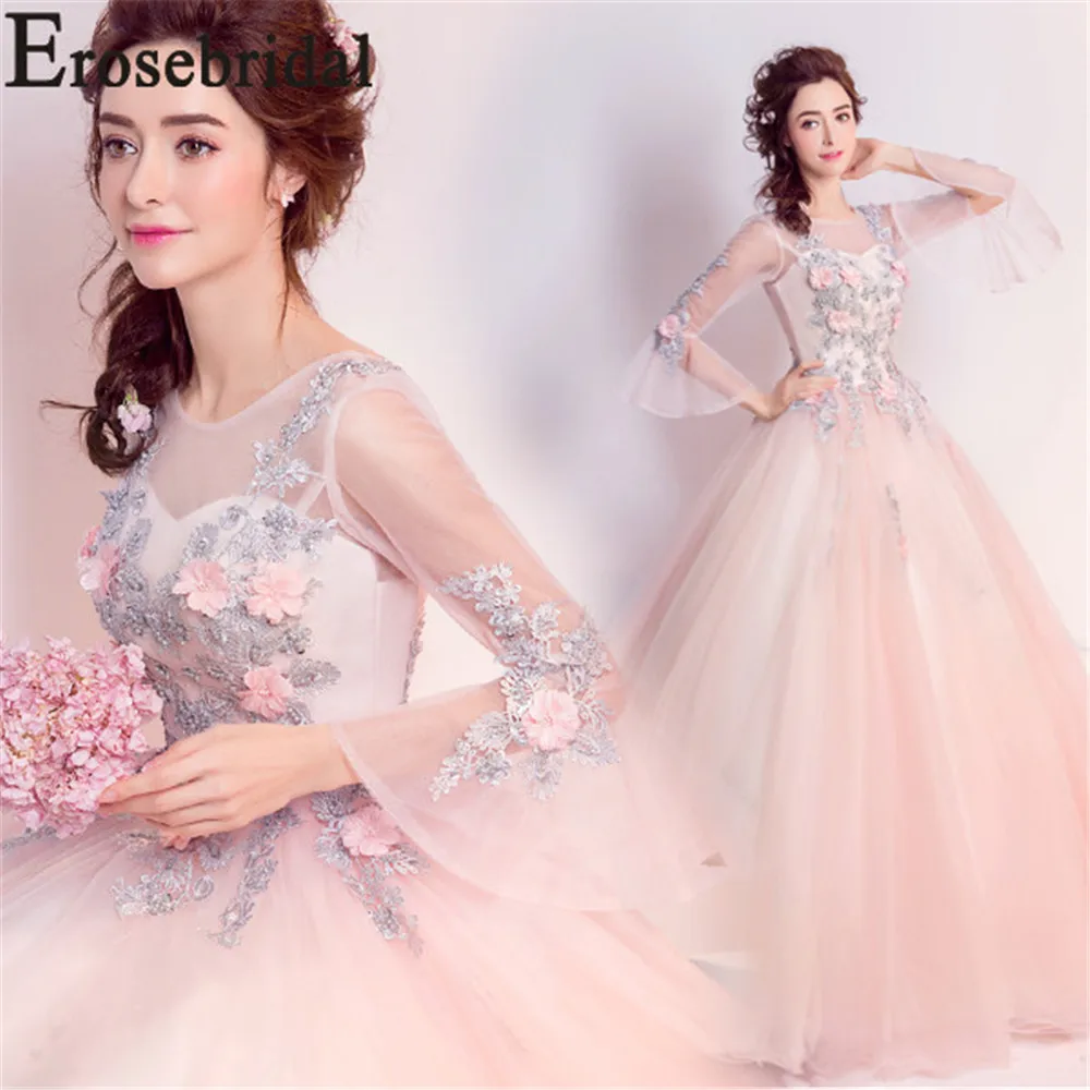 Женское бальное платье Erosebridal длинное вечернее с длинным рукавом со шнуровкой и