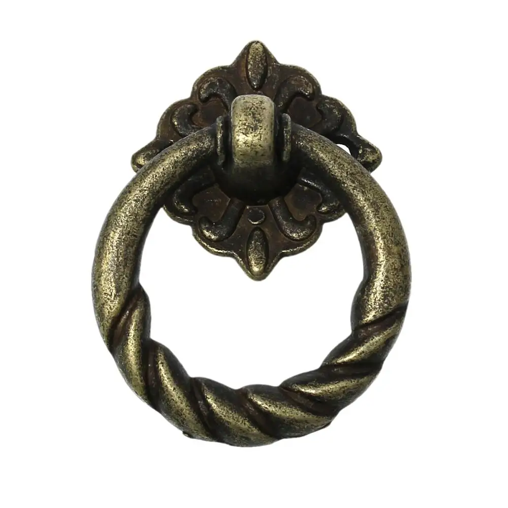 

Jewelry Wooden Box Case Cabinet Pull Handle Knobs Circle Ring Antique Bronze 5cm x2.9cm(2" x1 1/8"), 5 PCs 2015 new