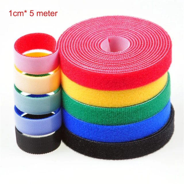Buy 1CM*5Meter Colour Reusable Magic Sticky Tie Back to Back Hook Loop Cable