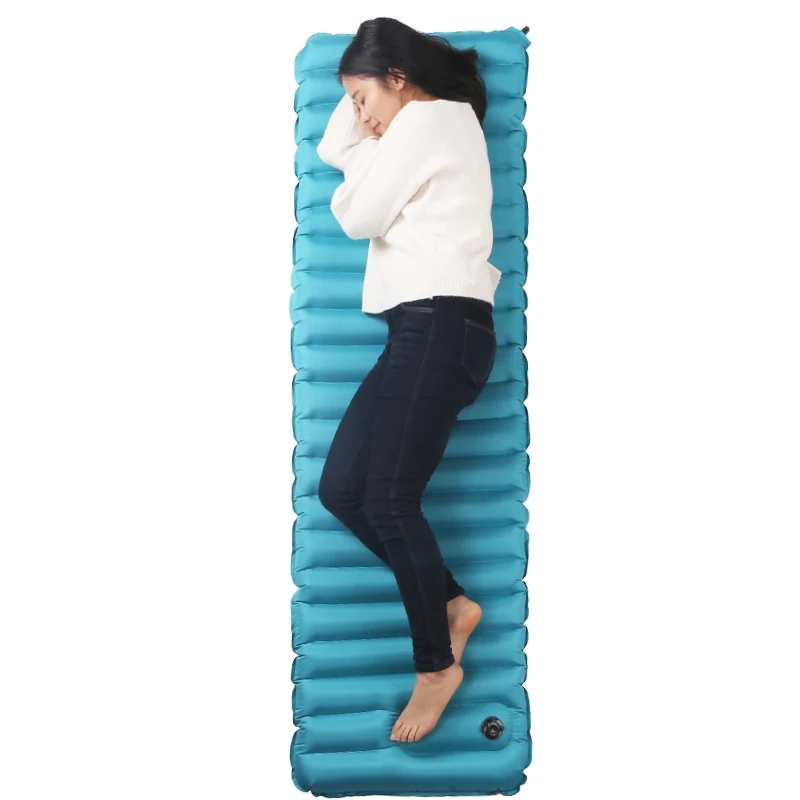 

185x50x9cm PVC Hand Pressure Inflatable Air Portable Sleeping Pad outdoor Camping Mat matress With Pillow