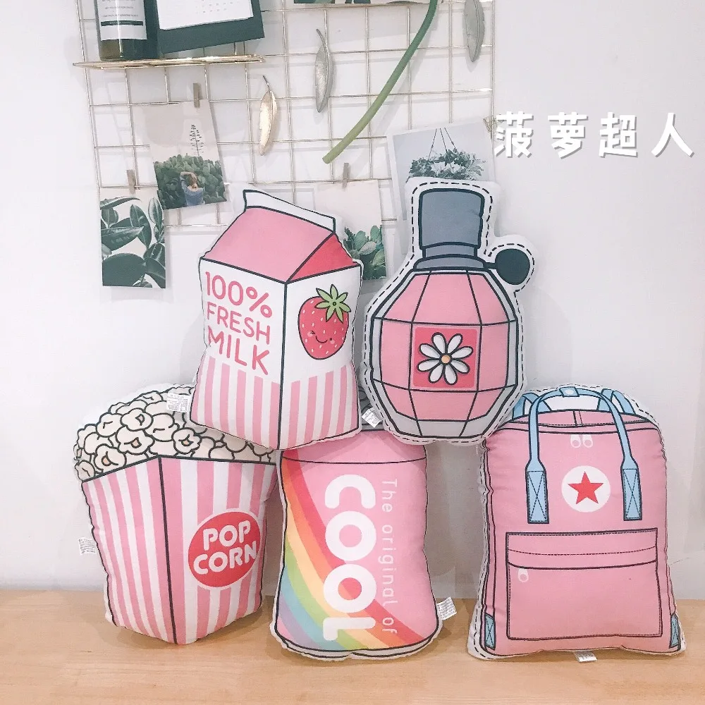 

Candice guo plush toy cartoon pillow cushion Popcorn milk box Perfume cool drink backpack bag pattern christmas present gift 1pc