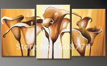 

Free shipping stretched morning glory flower oil painting