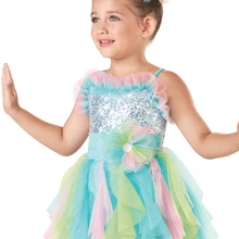 Настоящий гимнастический купальник балет платье для детей Новое Детское платье принцессы пачка милые женские красочные костюмы