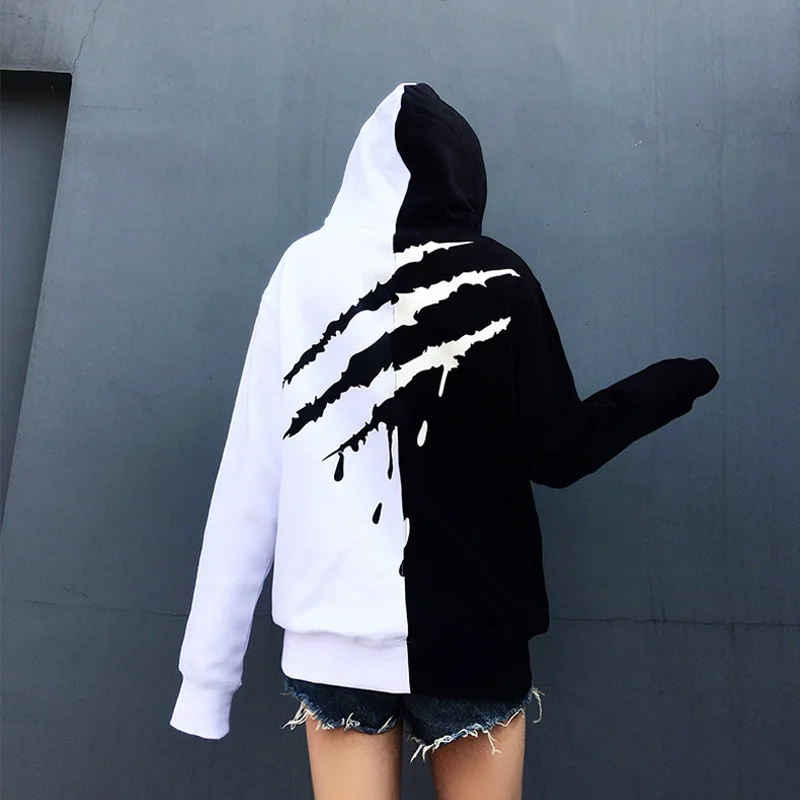  Autumn Winter Warm Thick Hoodies Splice Hoodies Oversize Hip-hop Style Couples Tyga Hoodie Plus Siz