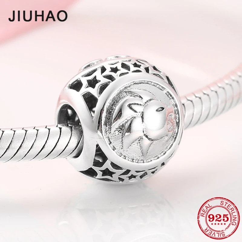 Twelve constellation European CZ Charm Beads Fit 925 Silver Necklace Bracelet