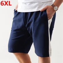Шорты большого размера плюс размер пляжные спортивные шорты 6XL 7XL Молодежные хлопковые мужские шорты с эластичной талией