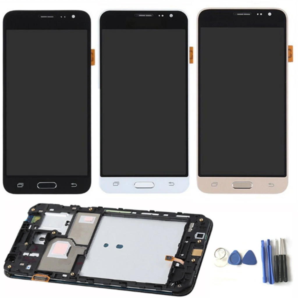 Practical Cell Phone LCD Screen Touch Digitizer Display Assembly for Samsung J3 2016 Replacement Part 