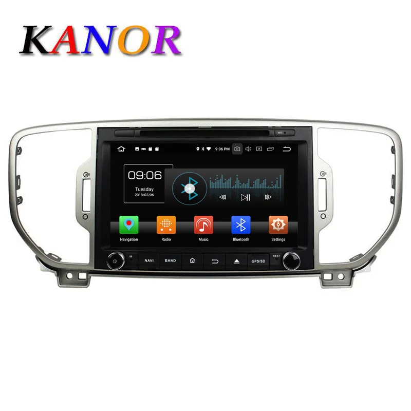 

KANOR Android 8.0 Octa Core 4+32g Car DVD Player for KIA Sportage 2016 car radio audio video player 2 din gps navigation