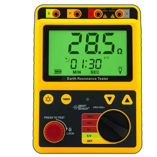 Портативный тестер сопротивления заземления 2ohm/20ohm/200ohm AR4105A