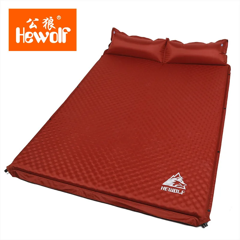 HEWOLF открытый толстый 5 см Автоматическая надувная подушка коврик Открытый Палатка Кемпинг коврики двойной надувной матрас для кровати 2 цвета - Цвет: red