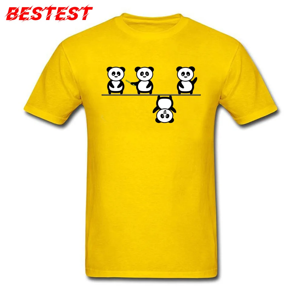 Another perspective for the panda Prevailing Short Sleeve Funny T Shirt Pure Cotton O-Neck Adult Tops Shirts Tees Mother Day Another perspective for the panda yellow