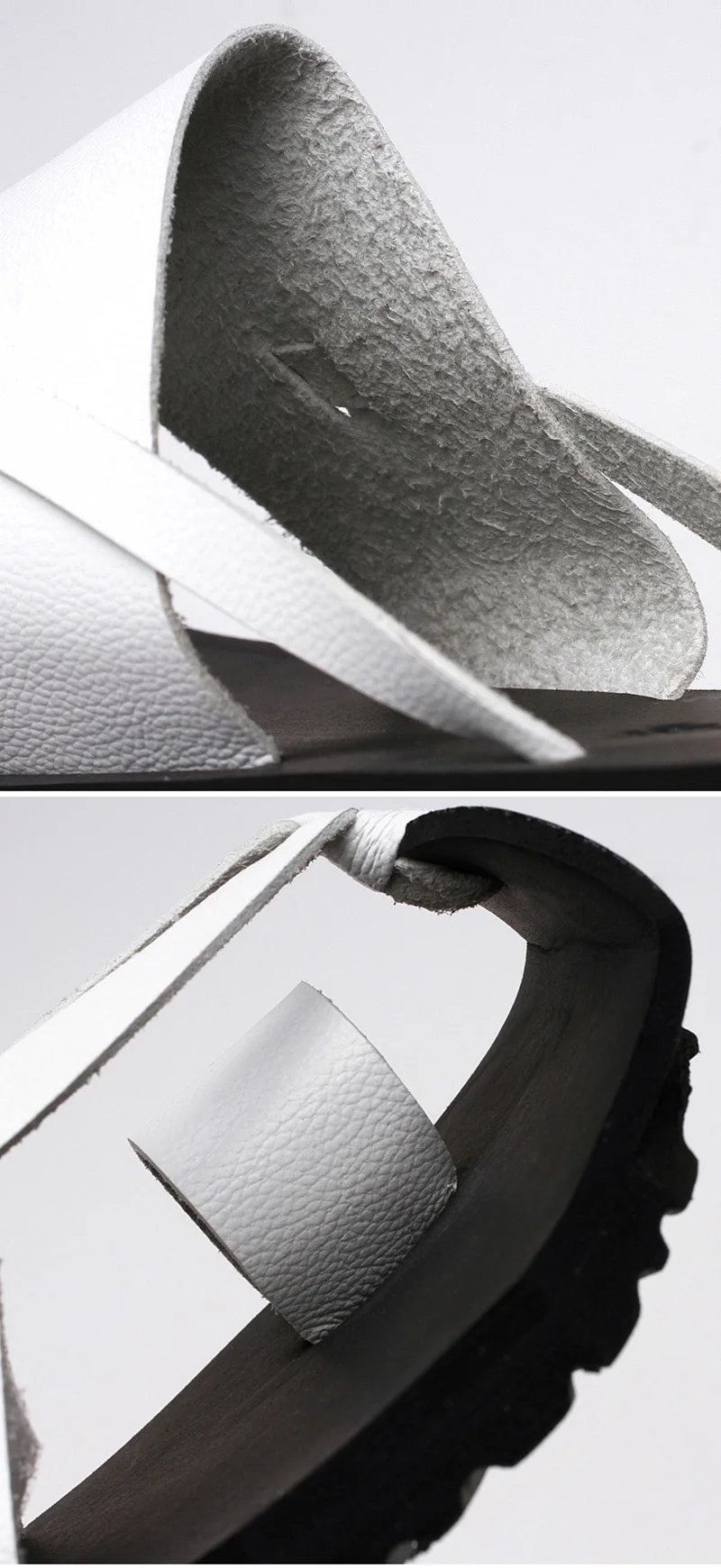 Genuine Leather Men Sandals Summer Shoes Men Flat Beach Sandals Cow Leather Slippers Male Holiday Shoes Thick Sole A1293