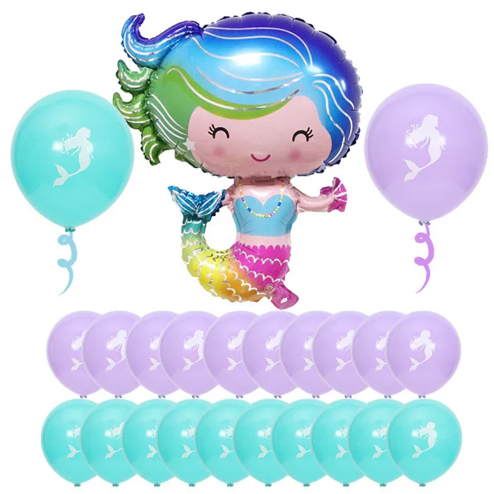 Мультяшная шляпа Русалка тема фольга воздушные шары для дня рождения Свадебные украшения, воздушные шары Baby shower рынок деятельности вечерние поставки