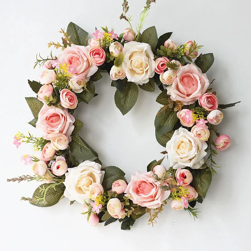 

Artificial Lavender Flower Wreath Peony Flower Garlands for Door Hanging Wall Window Party Decoration Wedding