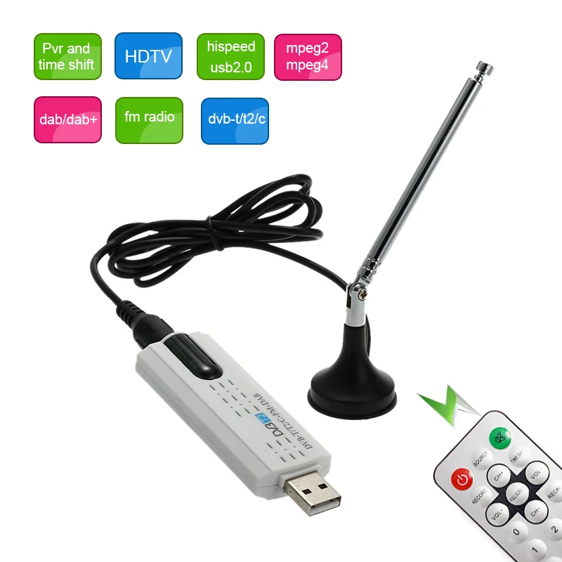 Digital satellite DVB T2/TDVB C USB TV antenna cccam HD TV Tuner Receiver Remote Control Antenna