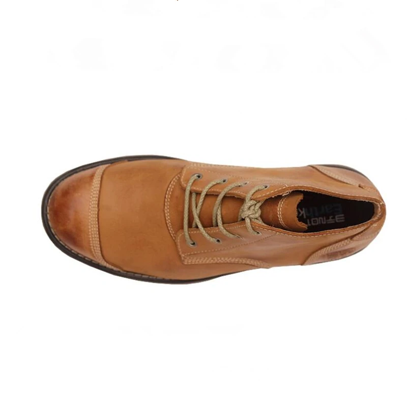 Горячее предложение! Распродажа! Обувь из натуральной кожи в стиле ретро; мужские рабочие ботинки на шнуровке с круглым носком; зимняя обувь