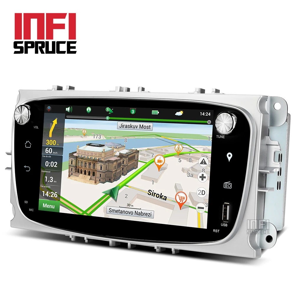 Top Android 8.1 Car dvd for Ford focus Mondeo S-max smax Kuga c-max 2009 2010 2011 with radio gps media player 1024*600 navigation 4