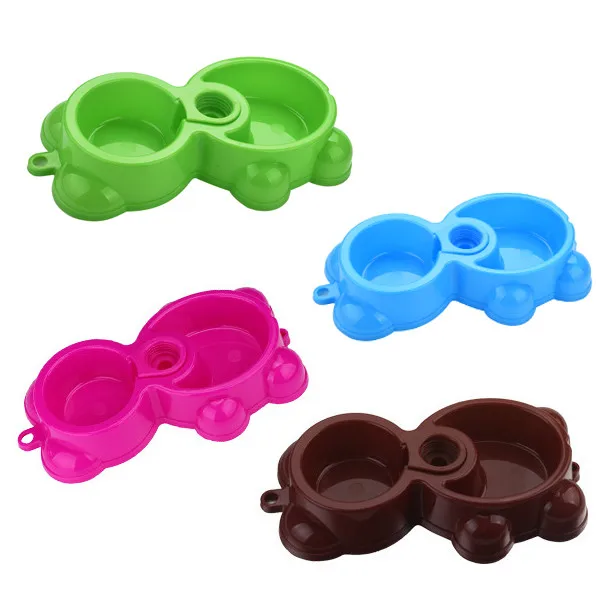 

Pet Food Feeder Stainless Steel Pet Dog Cat Double Bowl Home Feeding Feeder Anti Slip Pet Bowls Bear Shape